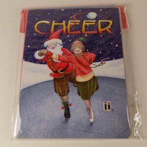 Mary Engelbreit Blank Note Cards & Envelope Set of 8 NEW Christmas CHEER